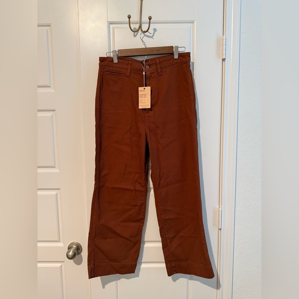 Quince Women’s Rust Burnt Orange Twill Crop Pants 29